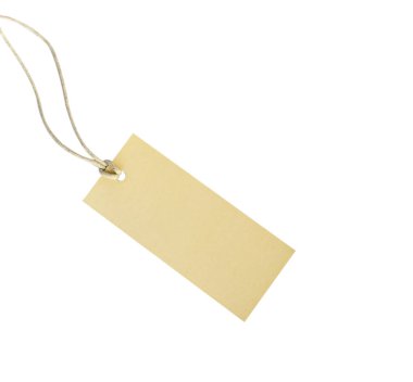 Boş karton fiyat etiketi veya etiket izole