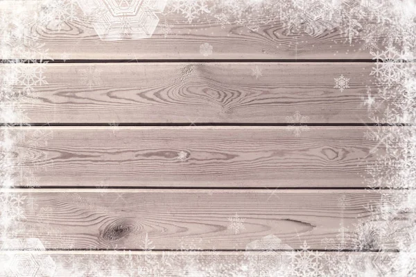 Struktura drewna, z tle Boże Narodzenie śniegu efekt — Zdjęcie stockowe
