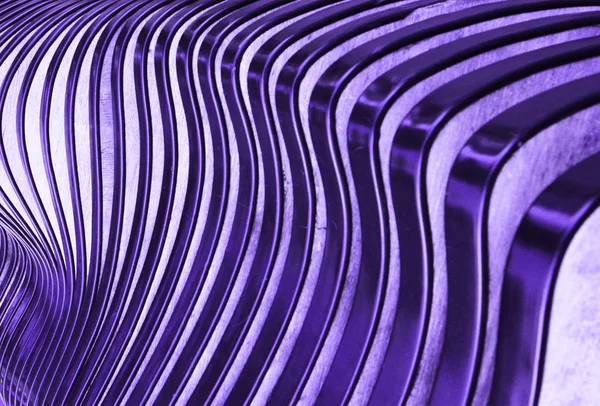 Wooden striped curving background, abstract design in super fashionable ultra violet color 18-3838