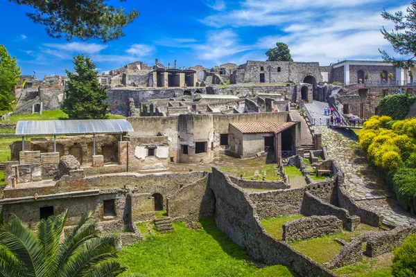 Vista Panorámica Antigua Ciudad Pompeya Con Casas Calles Pompeya Una — Foto de Stock