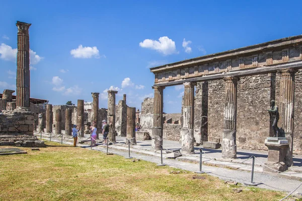 Ruinas Antigua Ciudad Pompeya Cerca Del Volcán Vizuvius Pompeya Nápoles — Foto de Stock