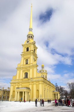 Peter ve Paul Fortress. Petropavlovskaya Krepost. Peter ve Paul Katedrali çan kulesi, St. Petersburg, Rusya Federasyonu