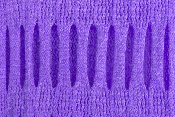 Textura Lana Tejida Con Hermosa Tracería Hueca Ultra Violeta Para —  Fotos de Stock