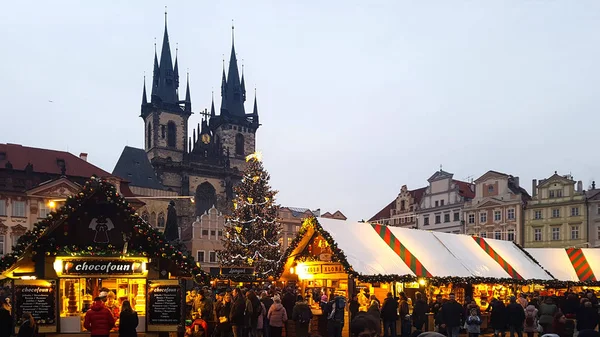 Praha Česká Republika Prosince 2019 Tradiční Vánoční Trh Staroměstském Náměstí — Stock fotografie
