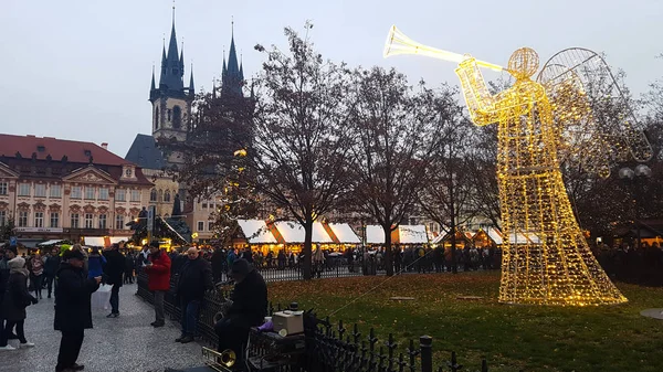 Прага Чехія Грудня 2019 Традиційний Різдвяний Ринок Старій Площі Старе — стокове фото