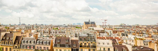 Panoramablick Luftbild Von Paris Stadtzentrum Eiffelturm Sacre Coeur Basilika Kirchen — Stockfoto