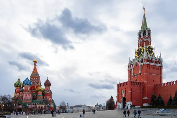 Moscú Rusia Febrero 2020 Kremlin Moscú Con Torre Spassky Catedral — Foto de Stock