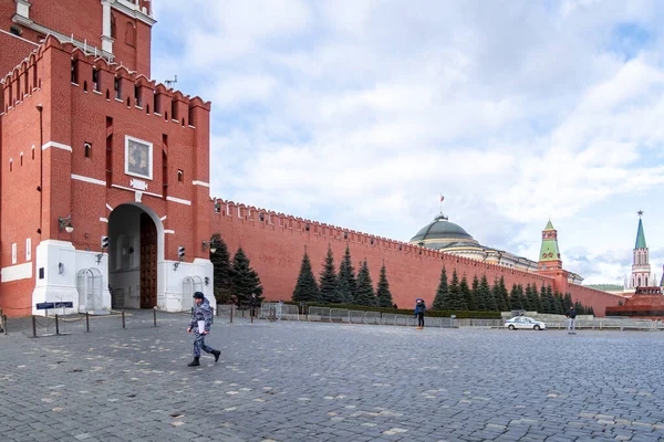 Moscú Rusia Febrero 2020 Mercado Navidad Plaza Roja Kremlin Moscú — Foto de Stock