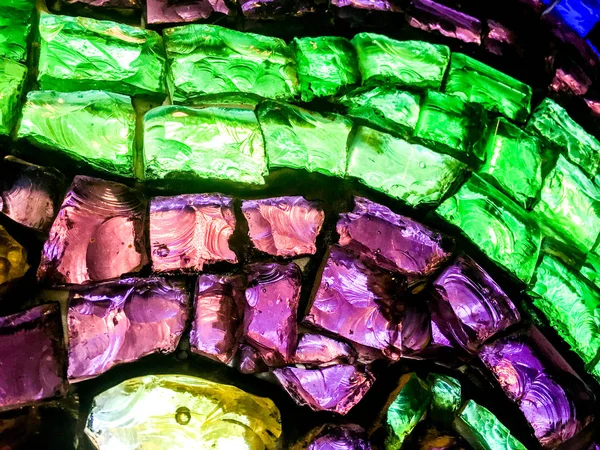 Colorful mosaic made of glass bricks
