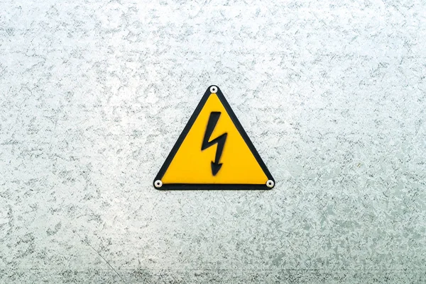 Señal Electricidad Amarilla Icono Alto Voltaje — Foto de Stock