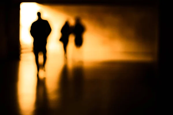 Siluetas Gente Borrosa Imagen Borrosa Personas Movimiento — Foto de Stock