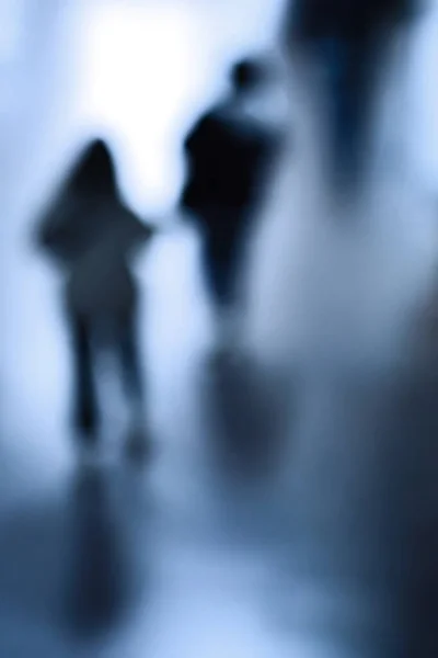 Silhouettes People Blur Blurry Image Moving People — Stock Photo, Image
