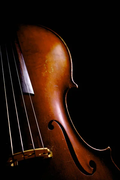 Ročník Violoncello Tmavém Pozadí Detaily Violoncella — Stock fotografie