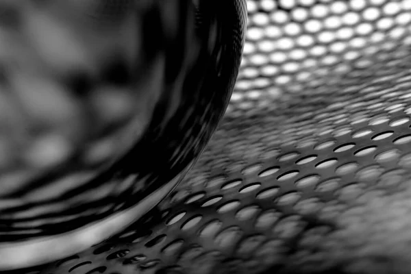 Streszczenie Powierzchni Okrągłymi Otworami Czerni Bieli Czarno Biały Minimalizm — Zdjęcie stockowe