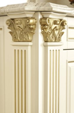 Lüks mutfak açık bej renk iç parçası 