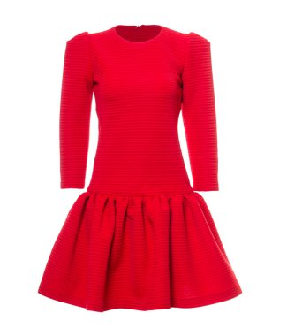 Beyaz arka plan üzerinde izole kırmızı elbise