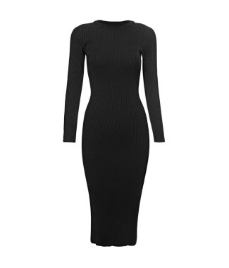 Zarif güzel siyah uzun elbise uzun kollu beyaz bir zemin üzerine