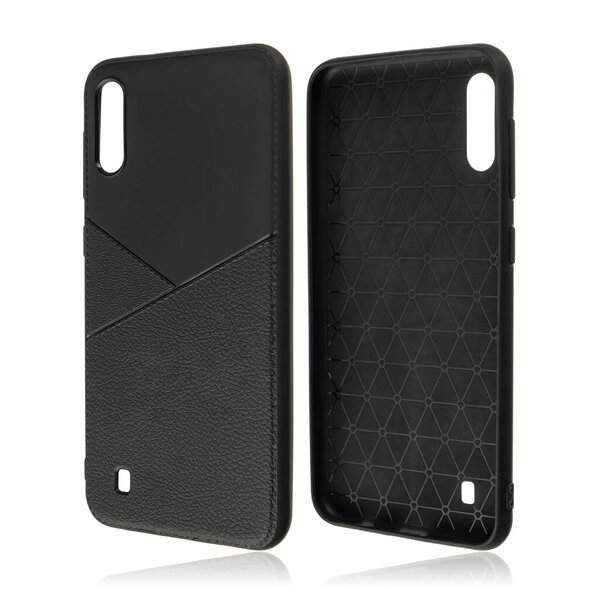 Black silicone case cover for phone for smartphone on white background.