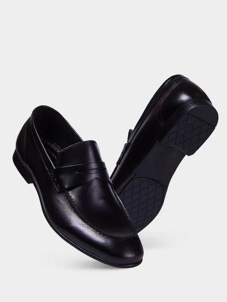 Sapatos Masculinos Clássicos Com Dedo Apontado Uma Sola Fina Sem — Fotografia de Stock
