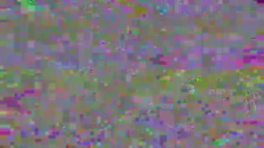 Dijital hata taklidi, hasarlı vhs, bozuk veri efekti. Döngülü canlandırma.