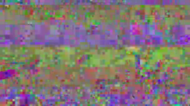 Oude beschadigde tv-effect, beschadigde gegevens, interferentie-effect, glitch art concept. — Stockvideo