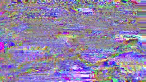 Glitch art, damaged vhs or bad tv effect. Casual light beams passing through glass. — Stock Video