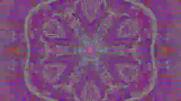 Casual psychedelisch dynamisches, vielfarbiges Kaleidoskop. — Stockvideo