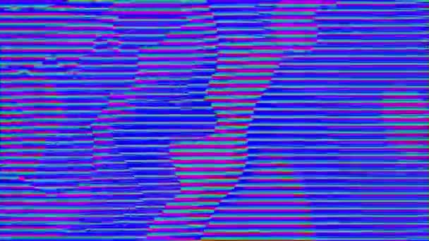 Abstrakte Regenbogen lebendigen glühenden Hintergrund, konzeptuelle 80er Jahre fühlen. Glitch-Kunst. — Stockvideo