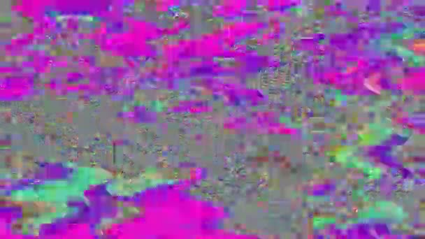 Abstract iriserend oppervlak. Glitch kunst, beschadigde tv-imitatie. — Stockvideo