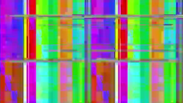 Textura luminosa vívida iridescente digital, espírito dos anos 80. Adequado para qualquer projeto de tv . — Vídeo de Stock