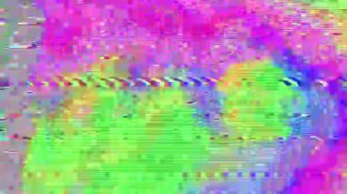 Eski vhs bant efekti. Fantastik soyut ışık dönüşümleri. Havalı parıltılar, ışık karışımı..