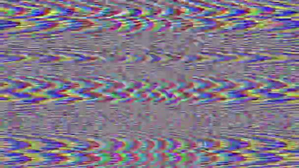 Пошкоджена імітація телевізора. Барвистий динамічний футуристичний елегантний голографічний фон . — стокове відео