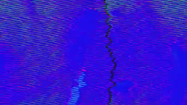 Chyba smíšených barevných dat neonové sci-fi holografické pozadí. — Stock video
