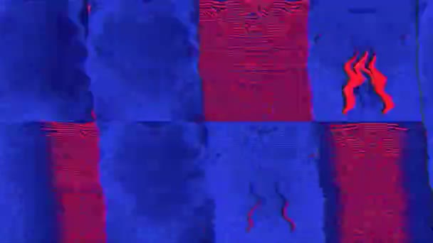 Mixed-colored data error geometrical nostalgic holographic background. — Stock Video