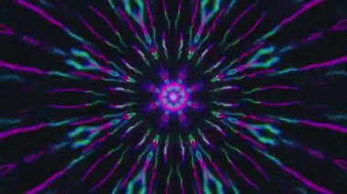 Kaleydoskop süslemeli web punk zarif ışıltılı arka plan. 4k Prores.