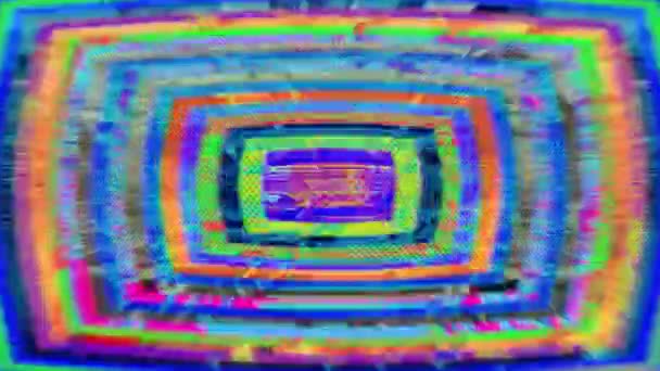 Colorful dynamic web punk fashion glittering background. Old tv mix. Transitions for tv or web show. — Stock Video