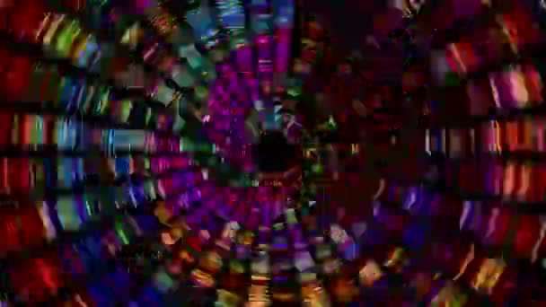 Kaléidoscope ornemental cyberpunk mode fond chatoyant. Vieille compilation tv . — Video