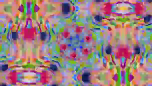 Multi-coloré ornemental futuriste fond scintillant tendance. Démonstration vidéo Vhs . — Video