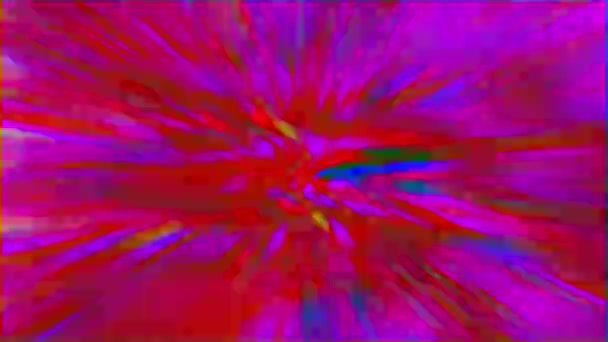 Universeller neon futuristischer verträumt glitzernder Hintergrund. Schlechtes Fernsehbild. — Stockvideo