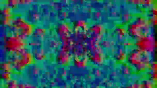 Kaleidoskop neon sci-fi eleganten glitzernden Hintergrund. Schlechtes Fernsehkonzept. — Stockvideo