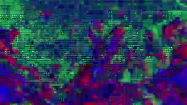 Cyberpunk universale di tendenza sfondo olografico. Concetto di dati del computer danneggiato . — Video Stock