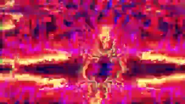 Colorido glitch imitação flare iridescente fundo. — Vídeo de Stock