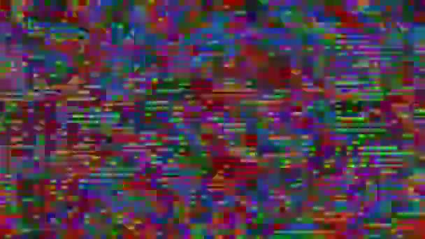 Färgglada dålig tv imitation ljus omvandlingar skimrande bakgrund. Loopas animation. — Stockvideo