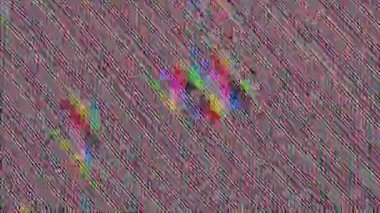 Kötü TV taklidi geometrik siber punk psikedelik parlak arka plan.