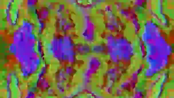 Abstraktní bokeh kyberpunk psychedelické třpytivé pozadí. Fantastické zkreslení. — Stock video