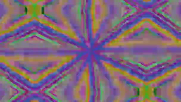 Fraktales Kaleidoskop, hypnotischer dynamischer Science-Fiction-Trend mit glitzerndem Hintergrund. — Stockvideo