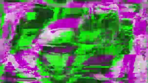 Computer-Fehler-Effekt ornamentaler nostalgischer psychedelischer holographischer Hintergrund. — Stockvideo