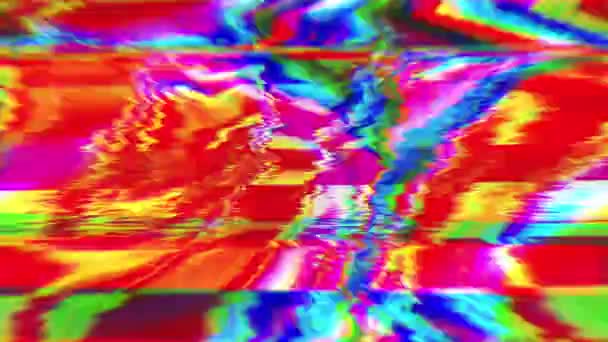 Beschadigd Gpu-effect, psychedelische holografische achtergrond. — Stockvideo