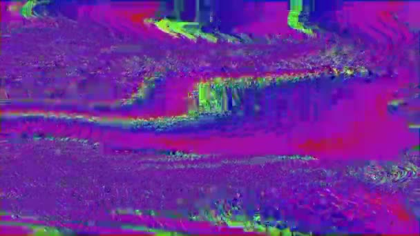 Digital generated abstract clip, rainbow bad signal concept. — Stock Video