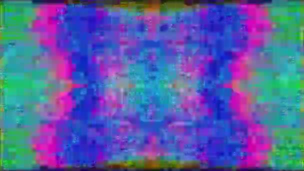 Computer gegenereerde glitched clip, holografische systeemfout effect. — Stockvideo